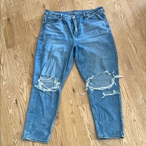 American Eagle Strigid Ripped Mom Jean
